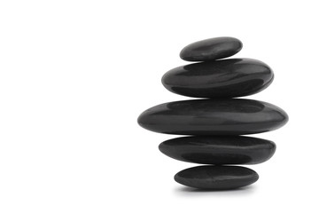 Fototapeta na wymiar Black massage stones