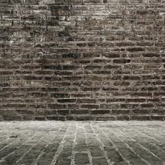 Brick wall and floor