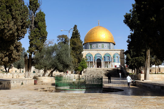 Dome of the Rock on the Temple Mount in the Old City of Jerusalem.
