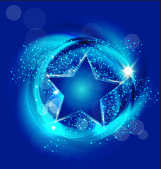 Fototapeta premium Brilliant blue star background