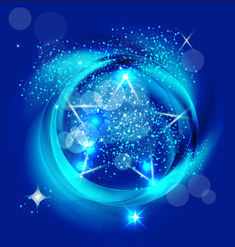 Star with blue background picture