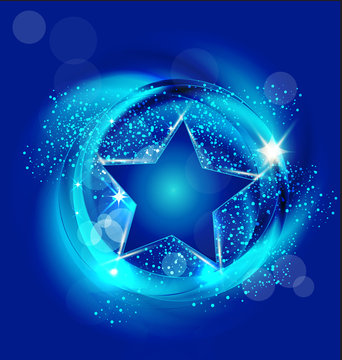 Brilliant blue star background
