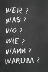 W - Fragen auf Tafel