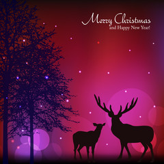 Obraz na płótnie Canvas Christmas background with reindeer