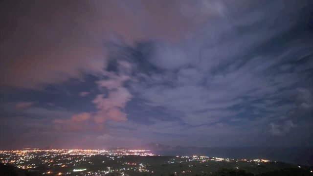 Zante island at night with clouds