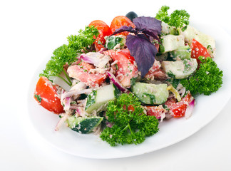 Salad with feta cheese and greek olives