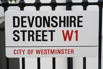 devonshire street sign a famous London Address