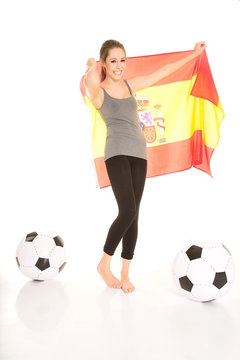 M&auml;dchen mit Spanienfahne