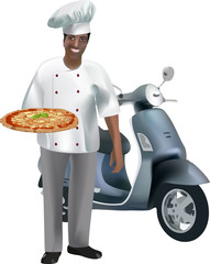 Chef delivering pizza © joanna_k23
