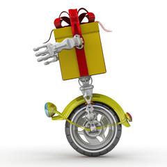 Подарочная коробка в виде робота. Вид сбоку