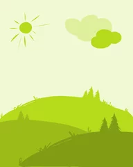 Tuinposter Green hills, landscape for your design © Kudryashka