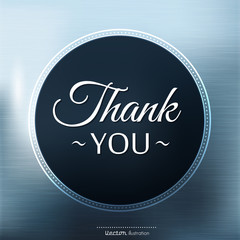 Thank you card on color background.