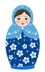Russian tradition matryoshka dolls in vector