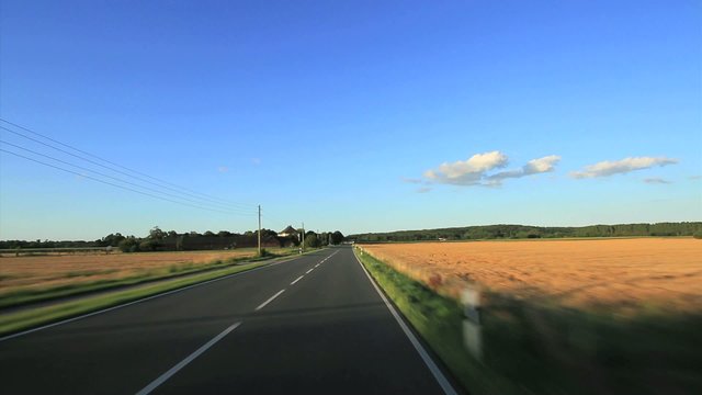 Drining - POV driving shot landscape Germany