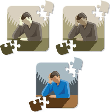 Depressed/Stressed man puzzle