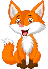 Naklejka premium Cute fox cartoon