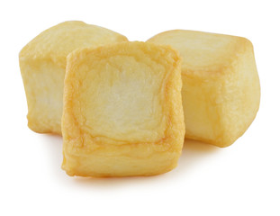 fish meat ball on white background