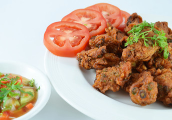 plate of Deep-fried curried fish patties