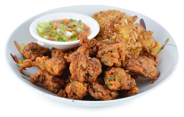 plate of Deep-fried curried fish patties
