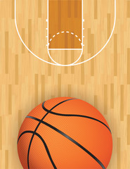 Vector Basketball and Hardwood Court