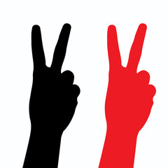 Obraz premium Victory finger silhouette vector