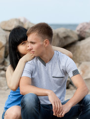 Obraz premium loving young couple is embracing
