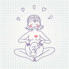 Illustration of a happy pregnant woman