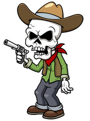Vector illustration of Cartoon cowboy zombie