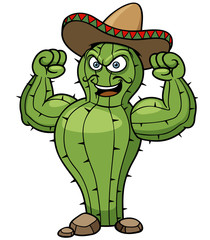 Vector illustration Cartoon Mexican Cactus