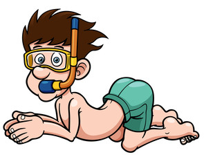 Vector illustration of Snorkeling