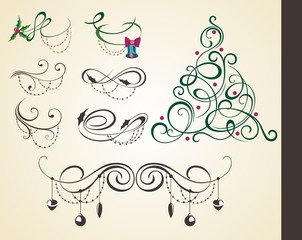 Set of Christmas elements