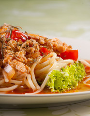 spaghetti pasta with tomato  sauce