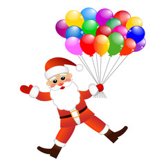 Santa claus with air marbles on a white background