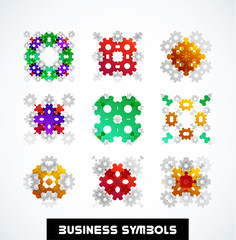 Business geometric shape symbols. Icon set
