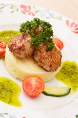 Meat cutlet with mashed potatoes