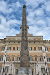 Montecitorio palace place and obelisk view