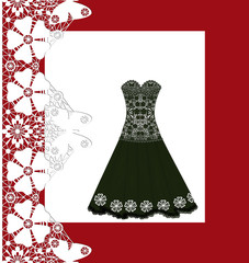 Lace black long dress