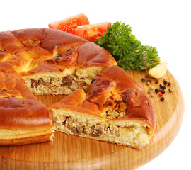 pie on cutting board