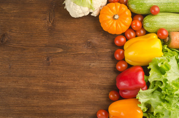 Vegetables on a wooden background