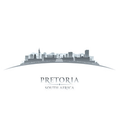 Fototapeta na wymiar Pretoria South Africa city skyline silhouette white background