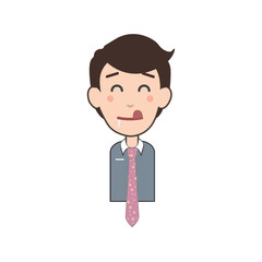 Happy businessman over isolated background.