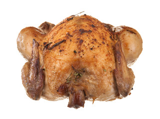 fresh domestic fried chicken isolated on white