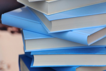 Books in blue cover