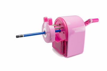 sharpener of pencil on white background