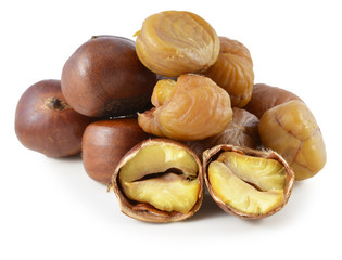 Sweet chestnut on white background