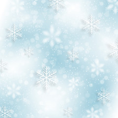 Naklejka na ściany i meble Beautiful winter background with snowflakes