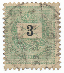 HUNGARY - CIRCA 1966: a stamp printed in Hungary shows crown, en