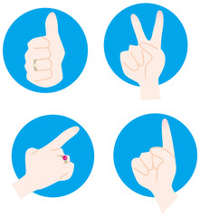 手のサインのマーク