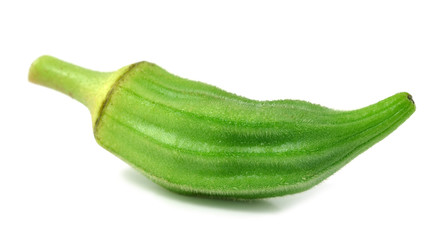 Okra on White Background