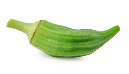 Okra on White Background